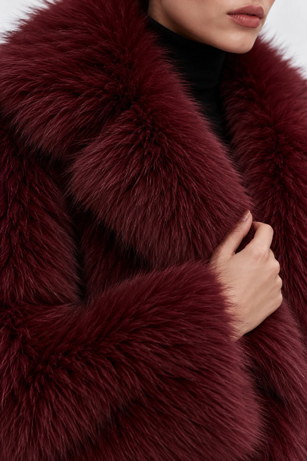 Dakota Burgundy Fur Coat