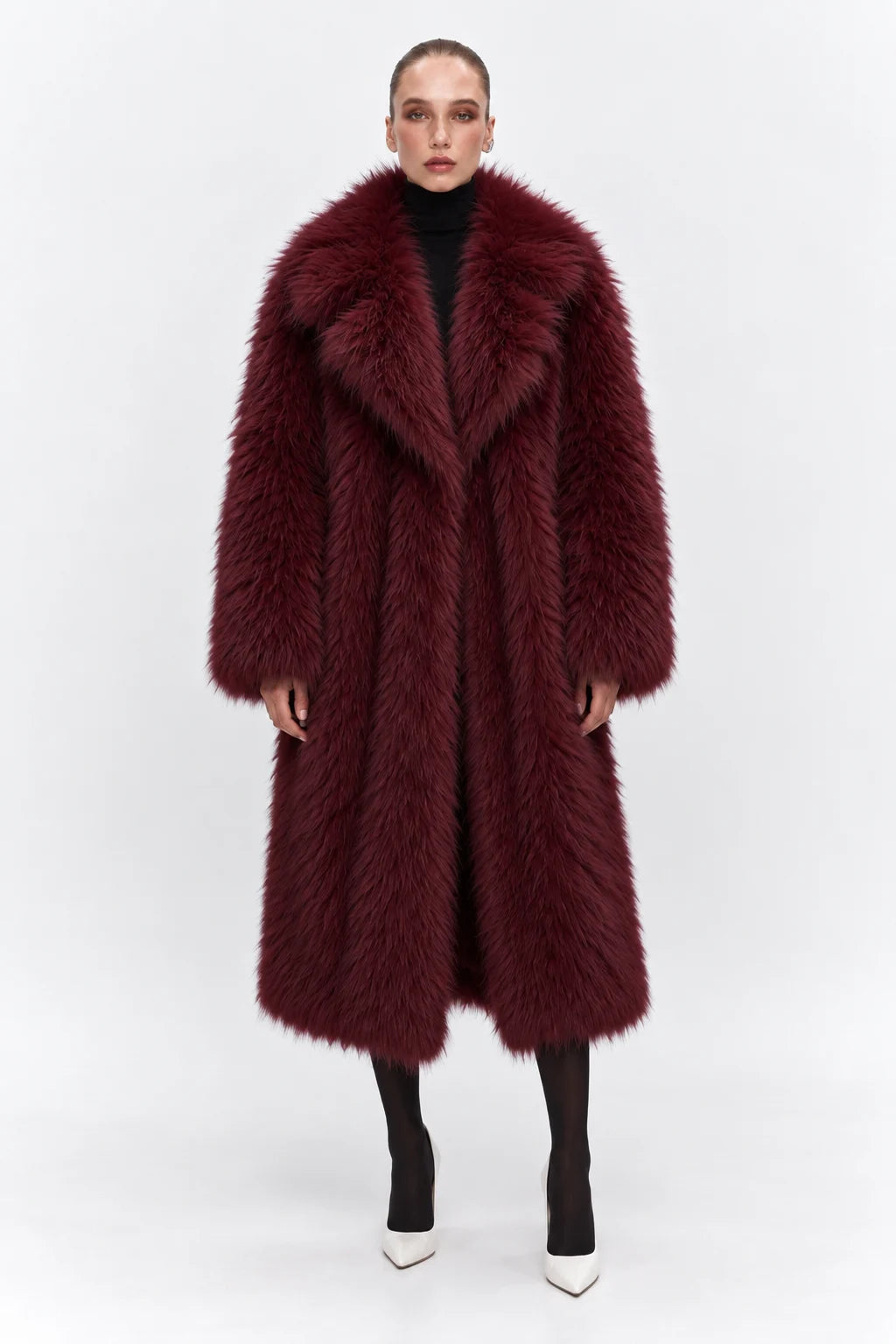 Dakota Burgundy Fur Coat
