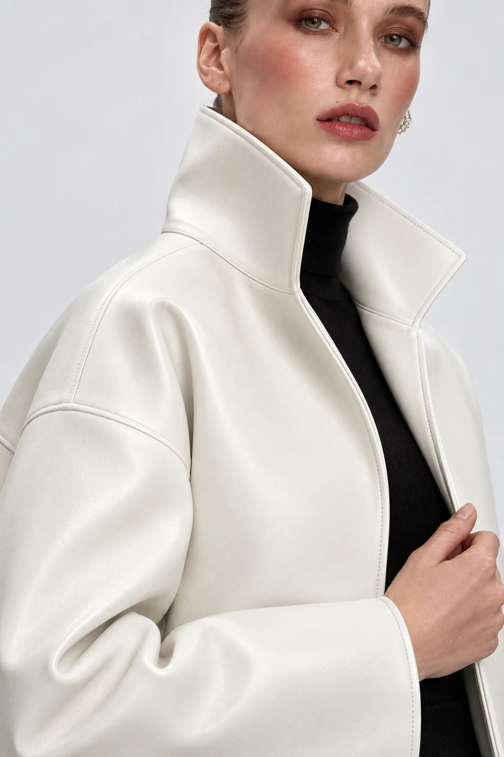 Passage White Leather Jacket