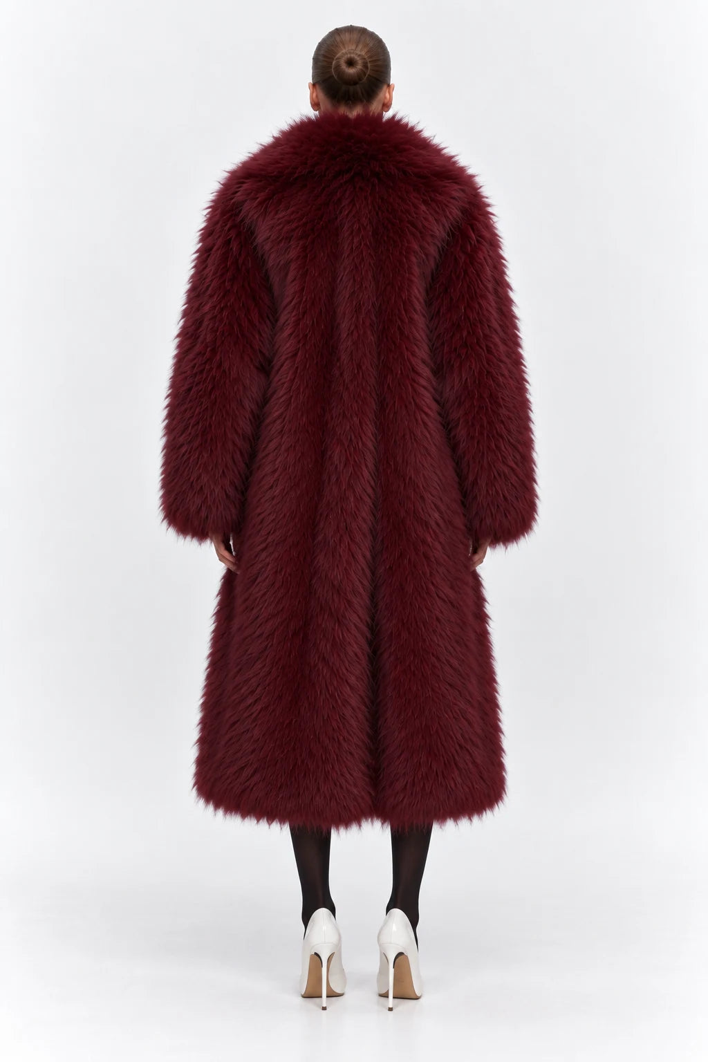 Dakota Burgundy Fur Coat