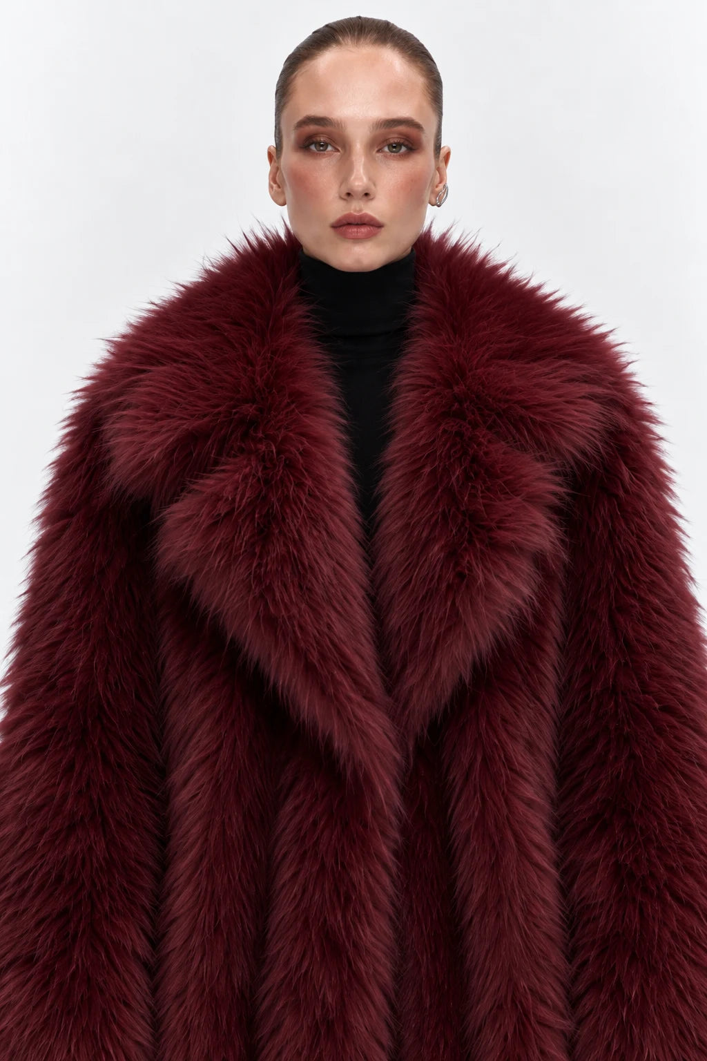 Dakota Burgundy Fur Coat