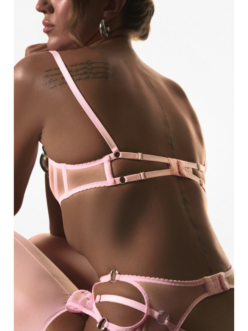 Set Pirsing Pink Silver