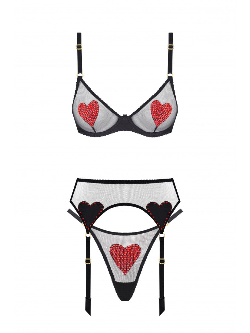 Set LOVE Cristal BlackRed with belt