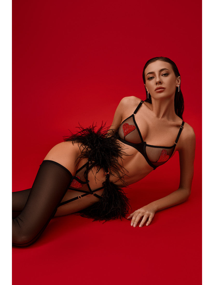 Set LOVE Cristal BlackRed with belt