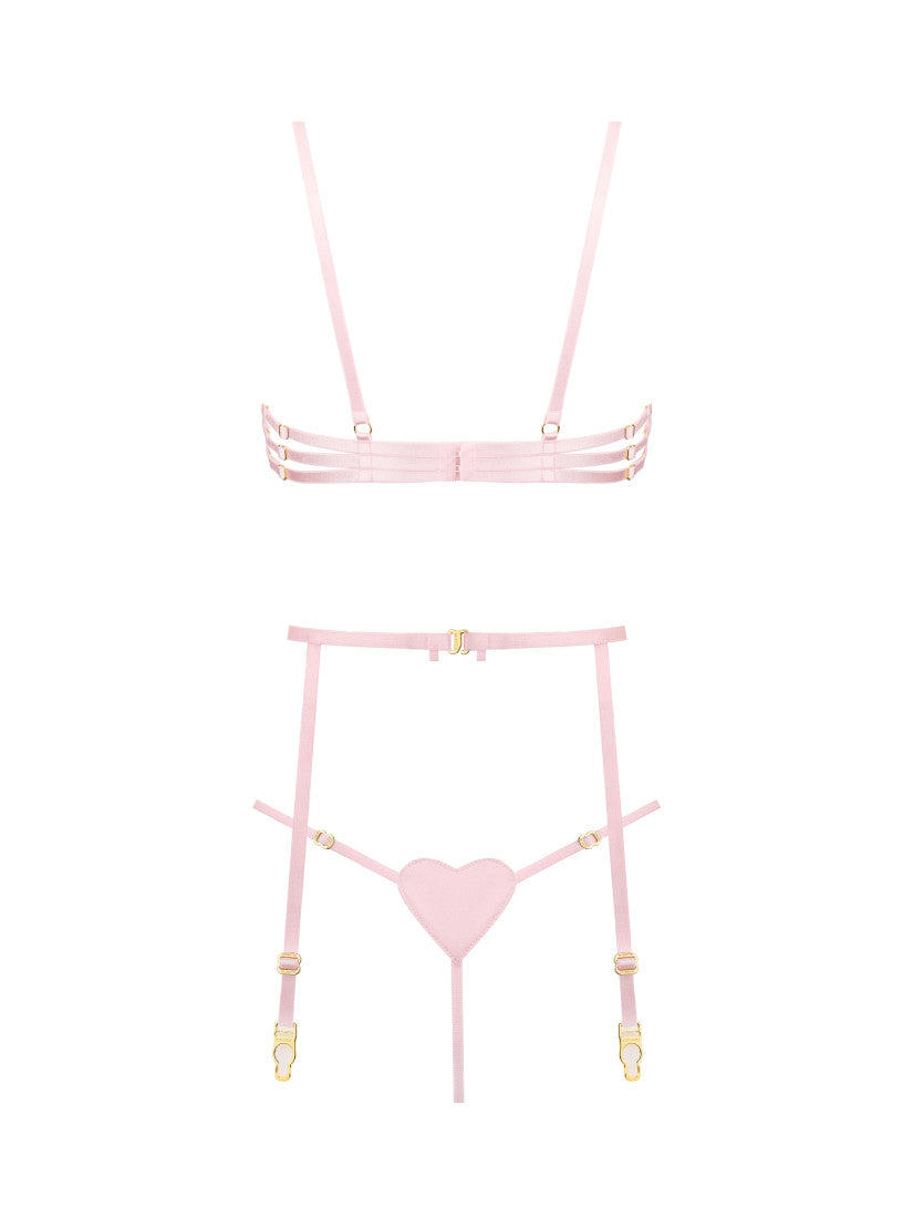 Set Love Lace Pink With Belt