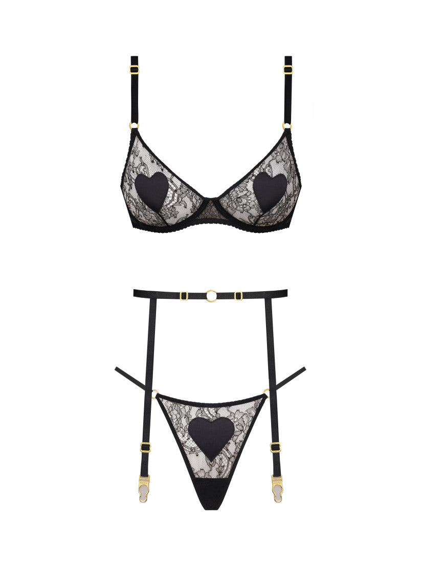 Set Love Lace Black With Belt