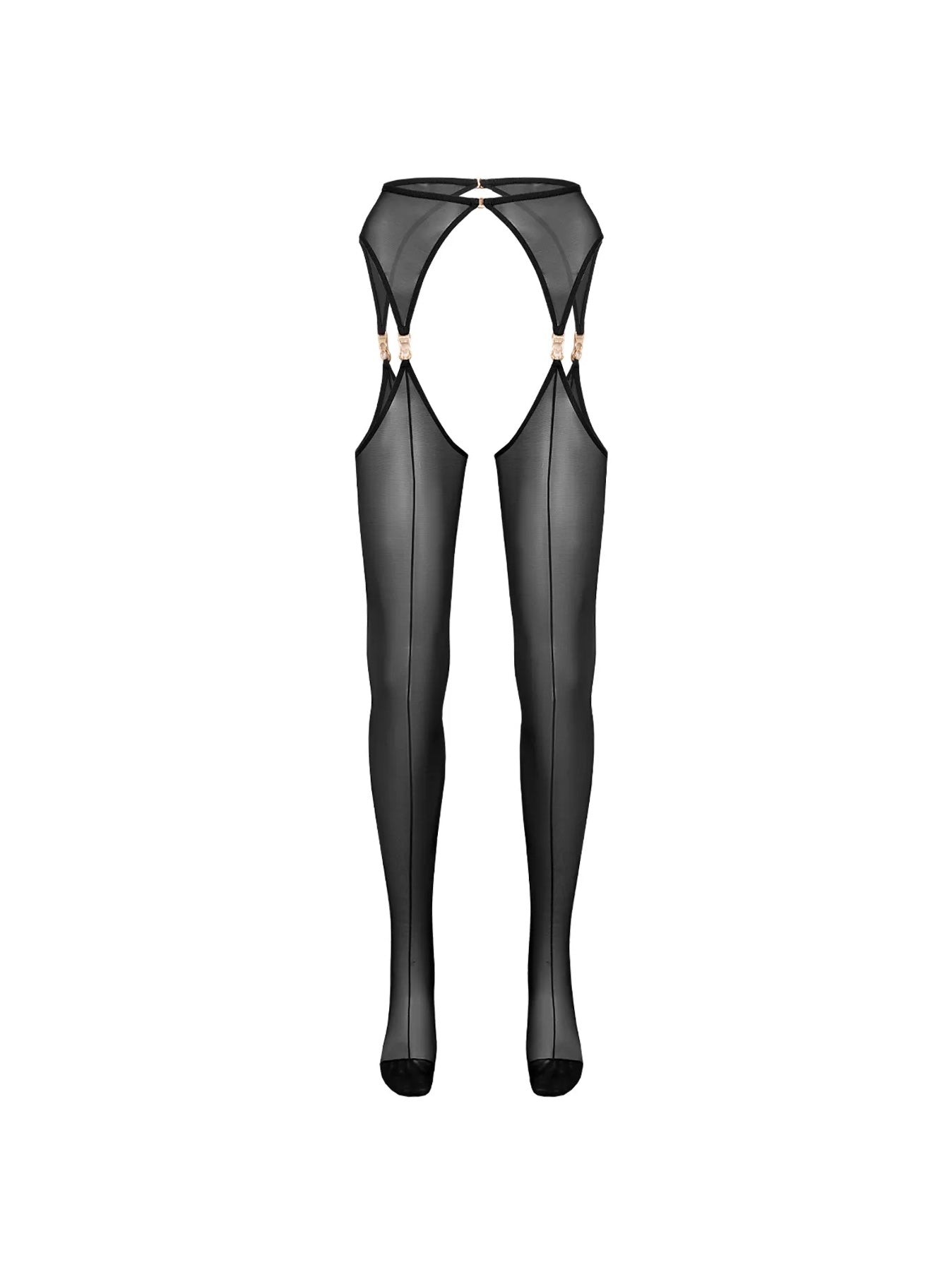 Set VEIL Black Stockings with belt