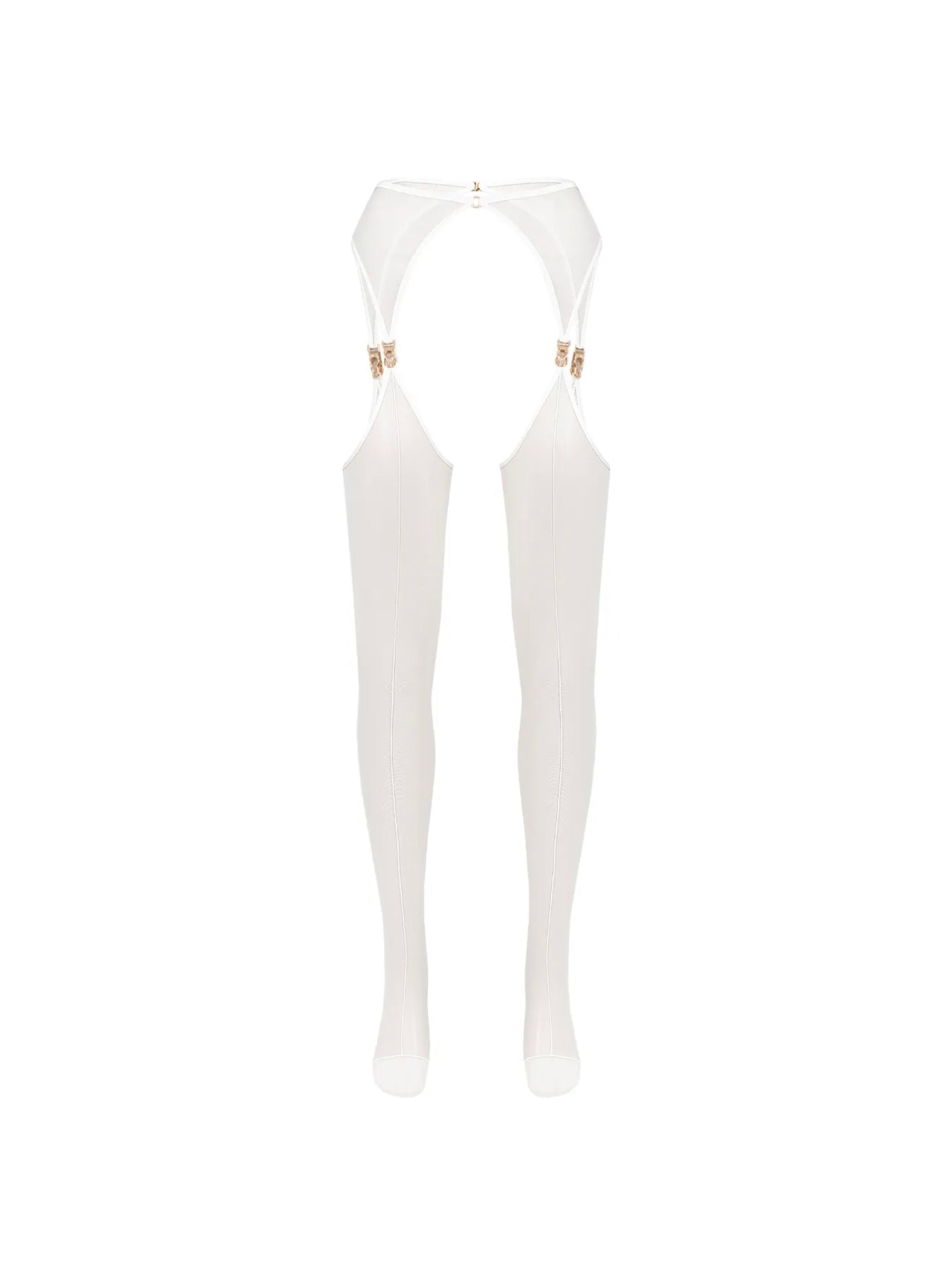 Set VEIL White Stockings with belt