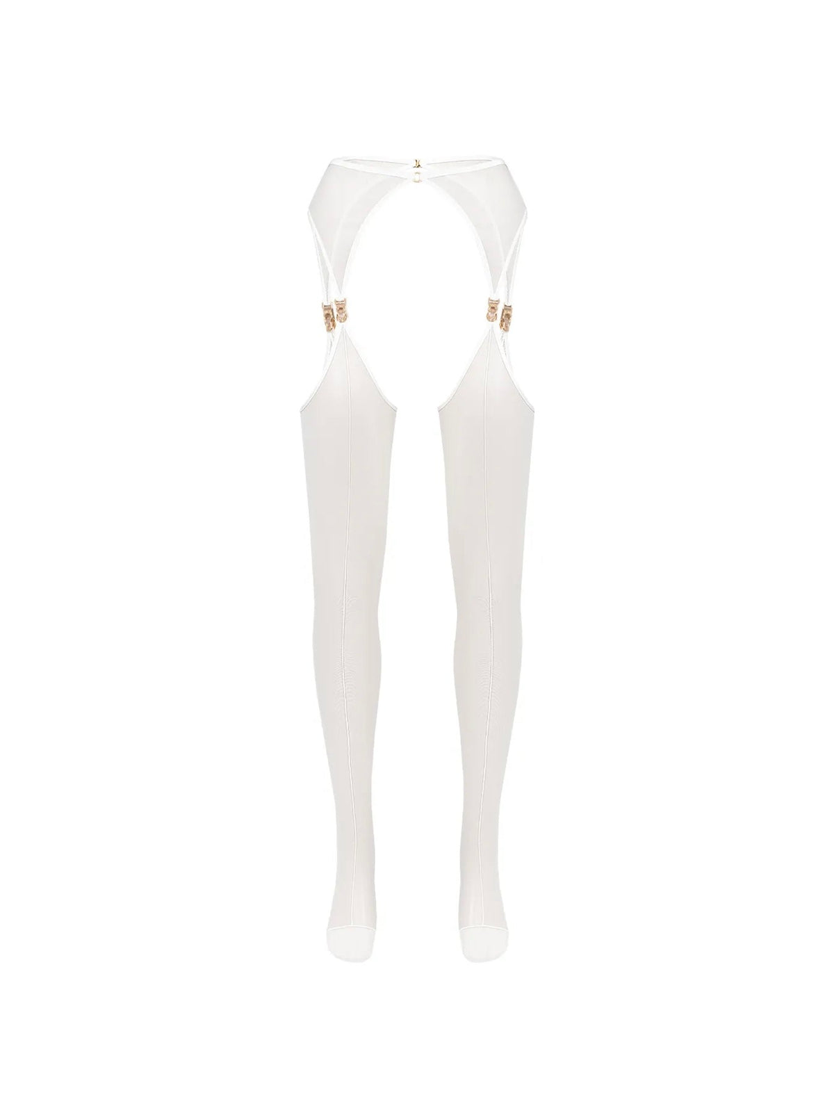 Set VEIL White Stockings with belt