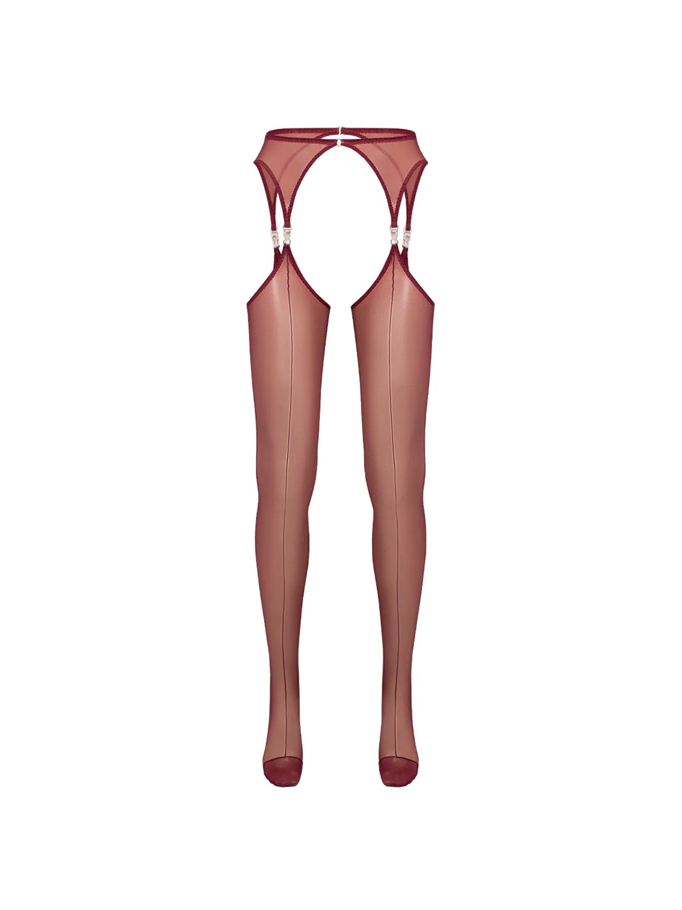 Set VEIL Red Stockings with belt