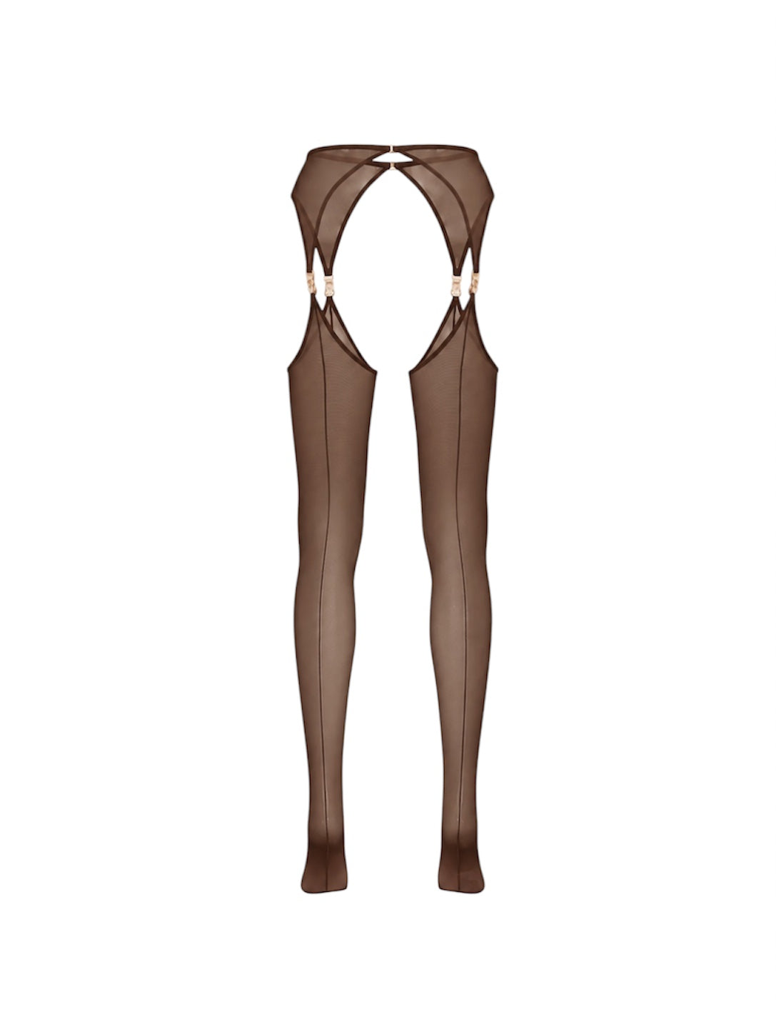 Set VEIL Brown Stockings with belt
